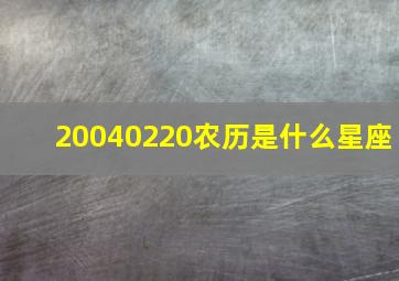 20040220农历是什么星座