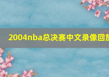 2004nba总决赛中文录像回放