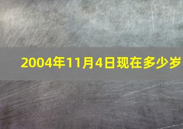 2004年11月4日现在多少岁