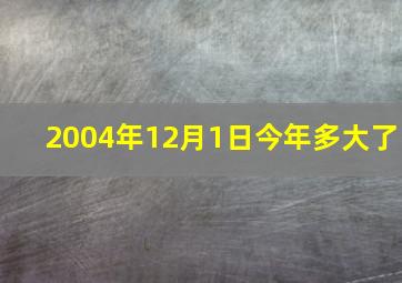 2004年12月1日今年多大了