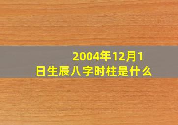 2004年12月1日生辰八字时柱是什么