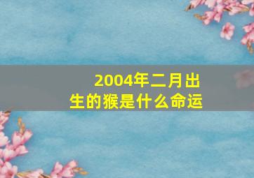 2004年二月出生的猴是什么命运