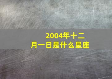 2004年十二月一日是什么星座