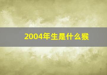 2004年生是什么猴