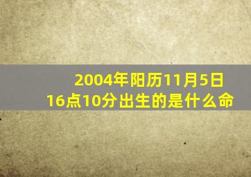 2004年阳历11月5日16点10分出生的是什么命