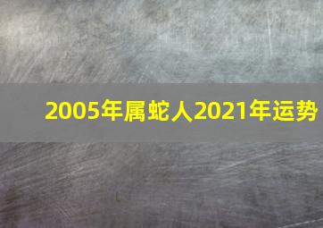 2005年属蛇人2021年运势