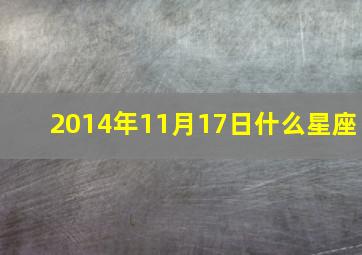 2014年11月17日什么星座