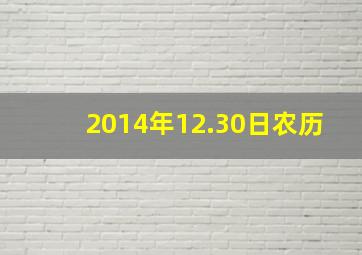 2014年12.30日农历