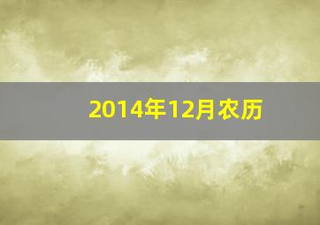 2014年12月农历