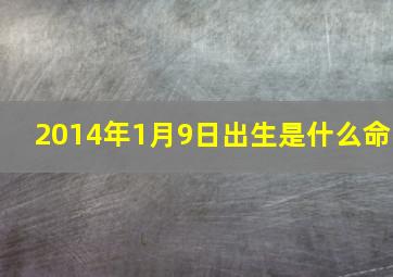 2014年1月9日出生是什么命