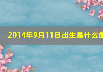 2014年9月11日出生是什么命