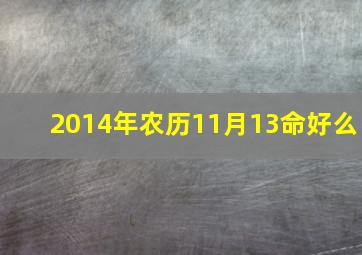 2014年农历11月13命好么