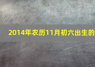 2014年农历11月初六出生的