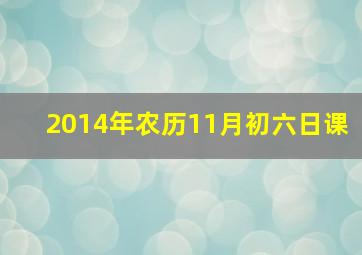 2014年农历11月初六日课