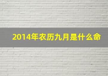 2014年农历九月是什么命