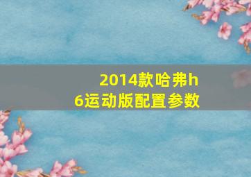 2014款哈弗h6运动版配置参数