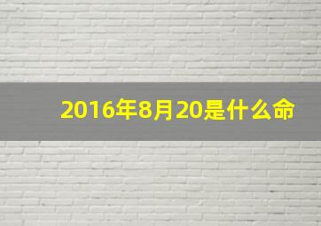 2016年8月20是什么命