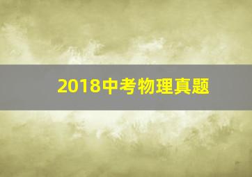 2018中考物理真题