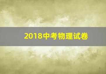 2018中考物理试卷