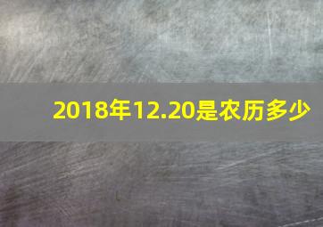 2018年12.20是农历多少