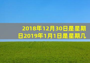 2018年12月30日是星期日2019年1月1日是星期几