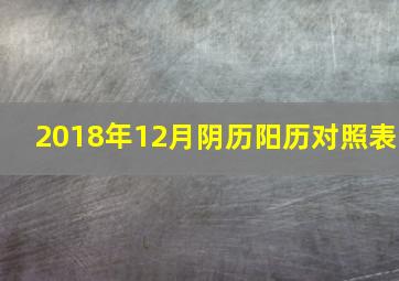 2018年12月阴历阳历对照表