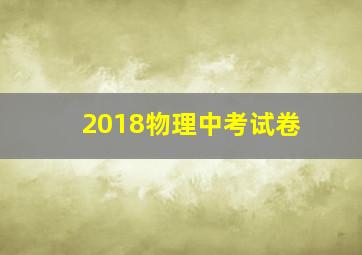 2018物理中考试卷