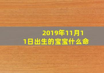 2019年11月11日出生的宝宝什么命