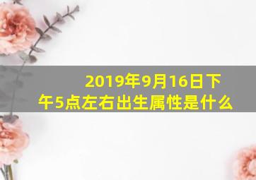 2019年9月16日下午5点左右出生属性是什么