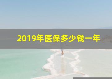 2019年医保多少钱一年