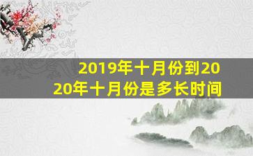 2019年十月份到2020年十月份是多长时间