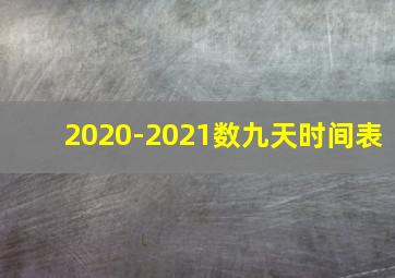 2020-2021数九天时间表