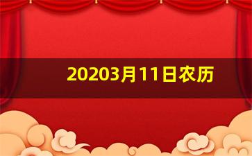 20203月11日农历