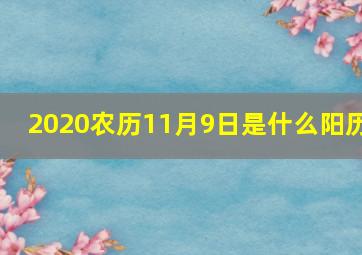 2020农历11月9日是什么阳历