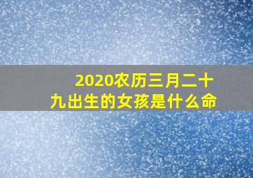 2020农历三月二十九出生的女孩是什么命