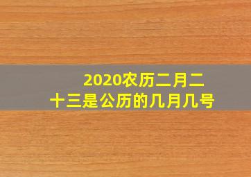 2020农历二月二十三是公历的几月几号