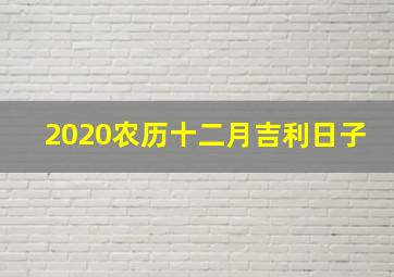 2020农历十二月吉利日子