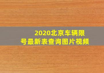 2020北京车辆限号最新表查询图片视频