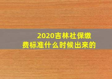 2020吉林社保缴费标准什么时候出来的