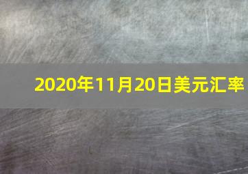 2020年11月20日美元汇率