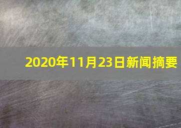 2020年11月23日新闻摘要