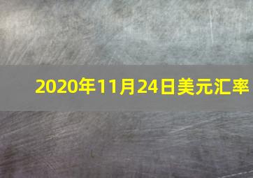 2020年11月24日美元汇率