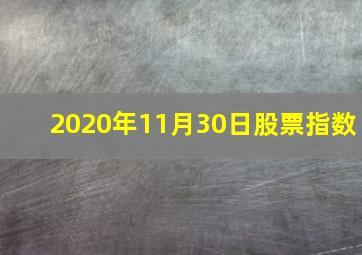 2020年11月30日股票指数