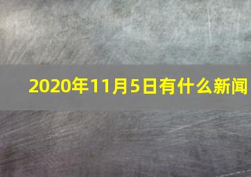 2020年11月5日有什么新闻