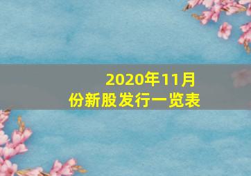 2020年11月份新股发行一览表