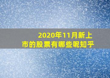 2020年11月新上市的股票有哪些呢知乎