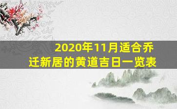 2020年11月适合乔迁新居的黄道吉日一览表