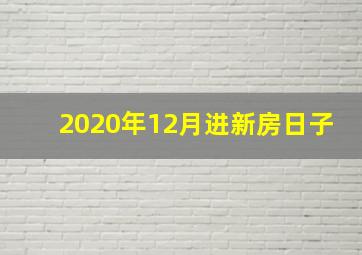 2020年12月进新房日子