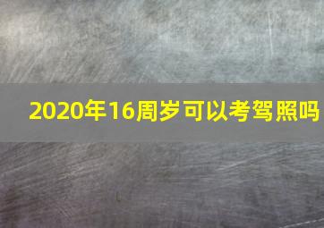 2020年16周岁可以考驾照吗