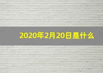 2020年2月20日是什么